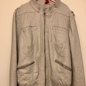 Light greyish leather jacket